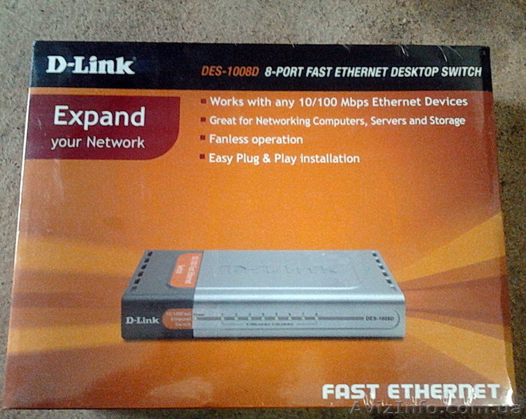 свичь D-Link DES-1008D новый в упаковке  - <ro>Изображение</ro><ru>Изображение</ru> #1, <ru>Объявление</ru> #809636