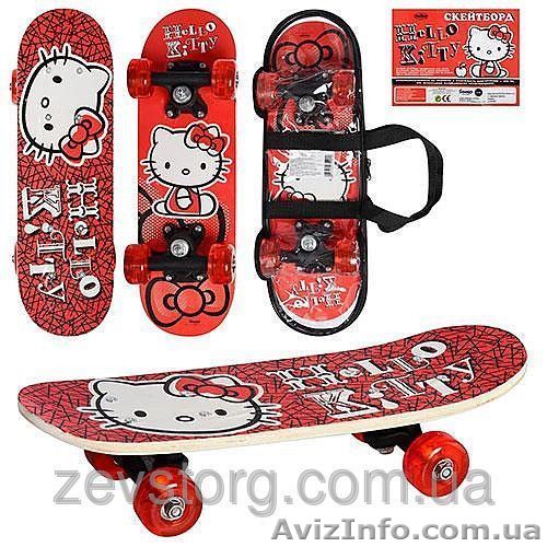 Скейтбордскейт детский мини Bambi Hello Kitty Хеллоу Китти 43х13см - <ro>Изображение</ro><ru>Изображение</ru> #1, <ru>Объявление</ru> #1416018