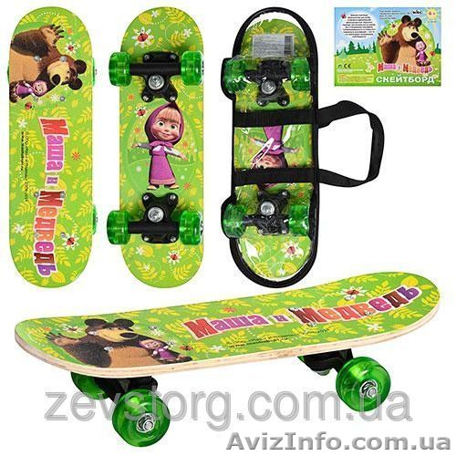 Скейтбордскейт детский мини Bambi Маша и медведь 43х13см - <ro>Изображение</ro><ru>Изображение</ru> #1, <ru>Объявление</ru> #1416019