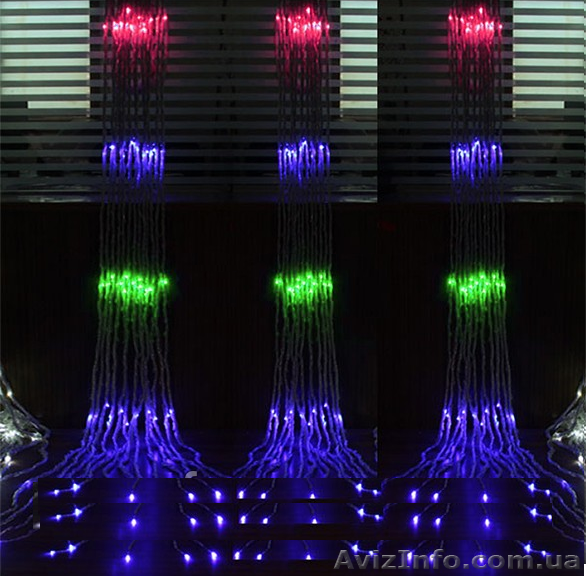 Светодиодная гирлянда «Водопад» 2*3м  480л мульти - <ro>Изображение</ro><ru>Изображение</ru> #1, <ru>Объявление</ru> #1493483