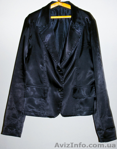 Продаю женский черный атласный пиджак. 80 грн. Размер M  - <ro>Изображение</ro><ru>Изображение</ru> #1, <ru>Объявление</ru> #883868