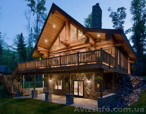 Деревянные дома из ели в сруб Купить в Украине